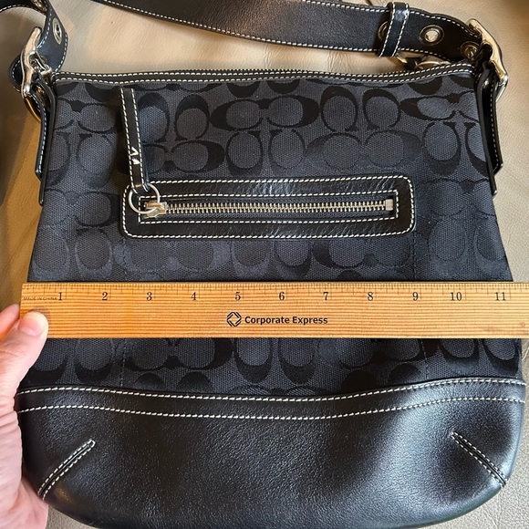 Coach Signature Canvas Handbag Black Leather Trim F04K-9362 $238 - Picture 16 of 16